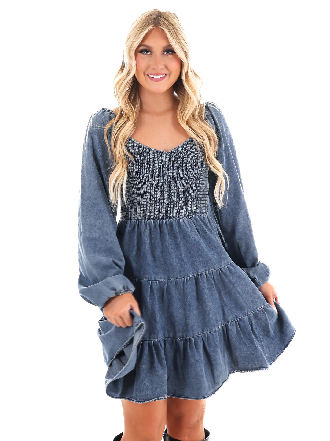 Overtime Denim Mini Dress