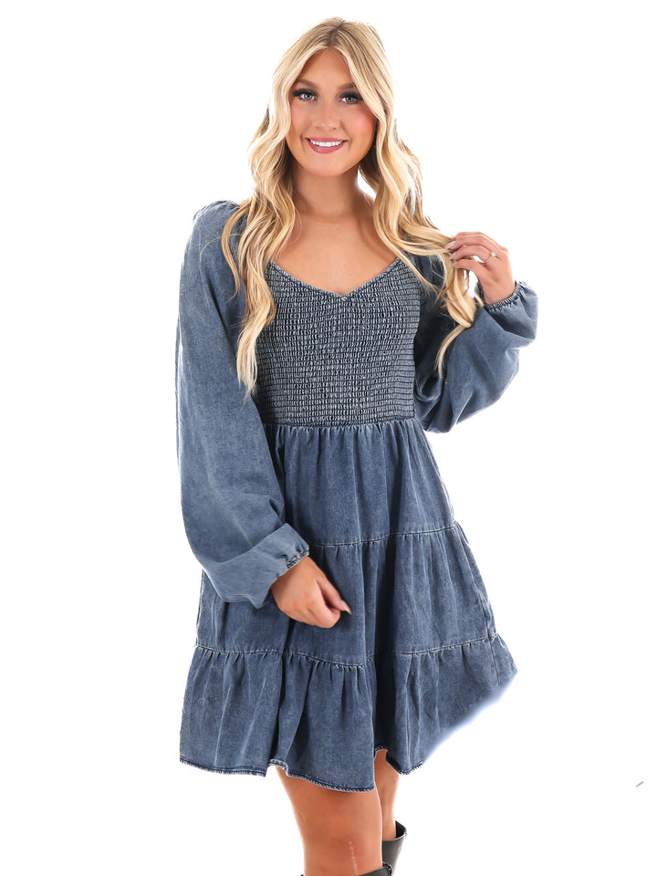 Overtime Denim Mini Dress