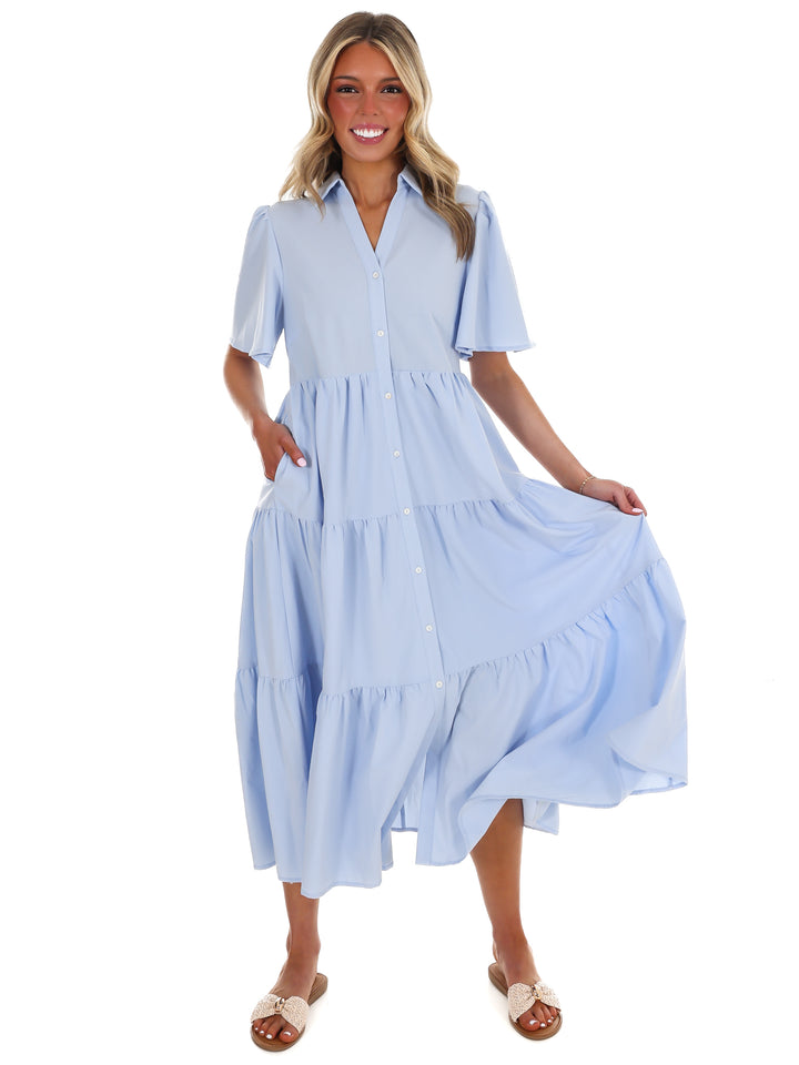 Follow Your Arrow Button Down Midi Dress