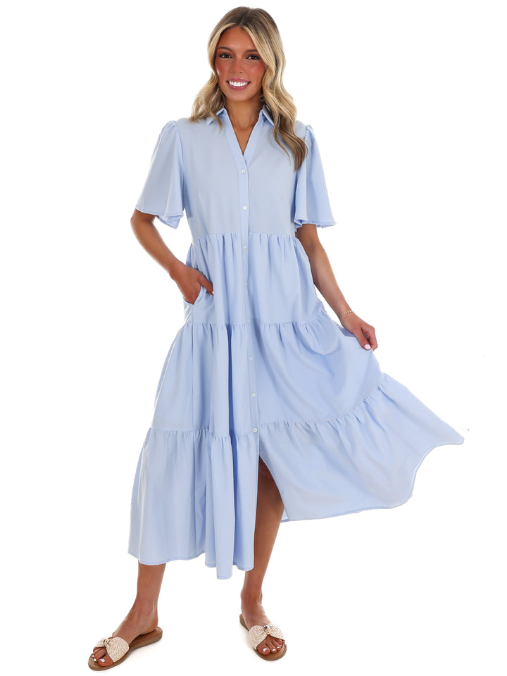 Follow Your Arrow Button Down Midi Dress