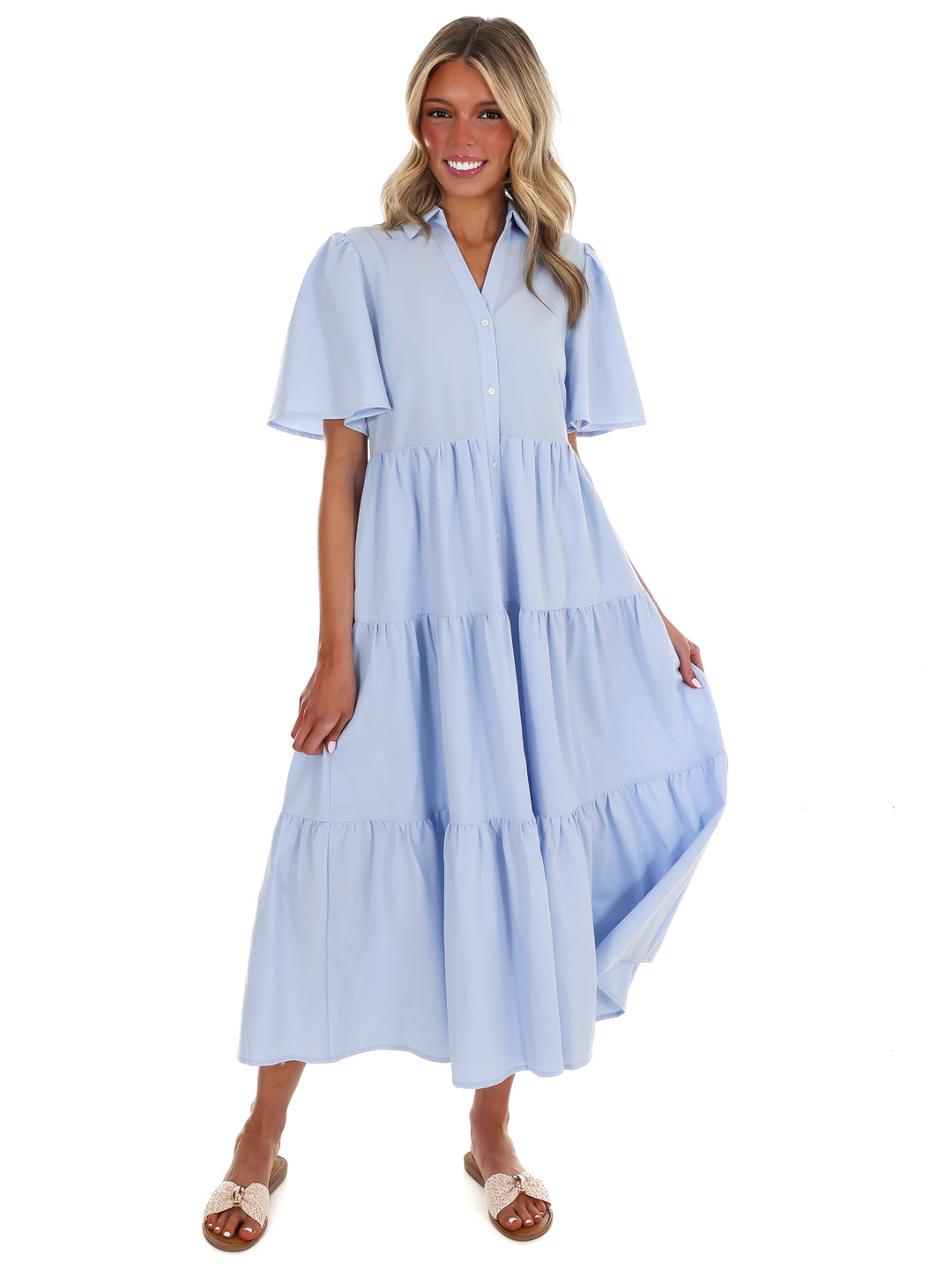 Follow Your Arrow Button Down Midi Dress