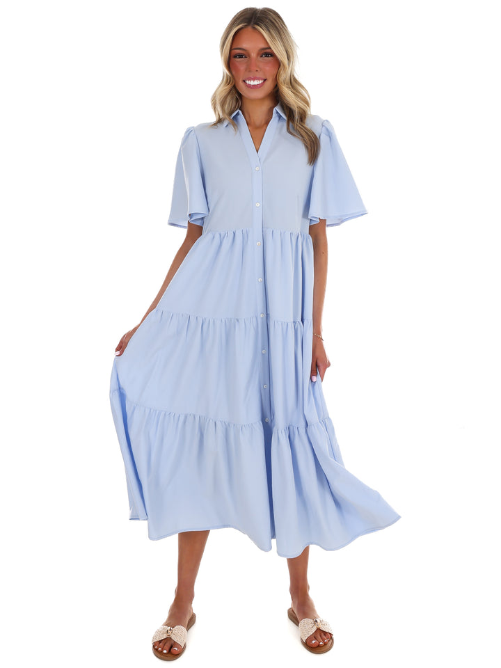 Follow Your Arrow Button Down Midi Dress