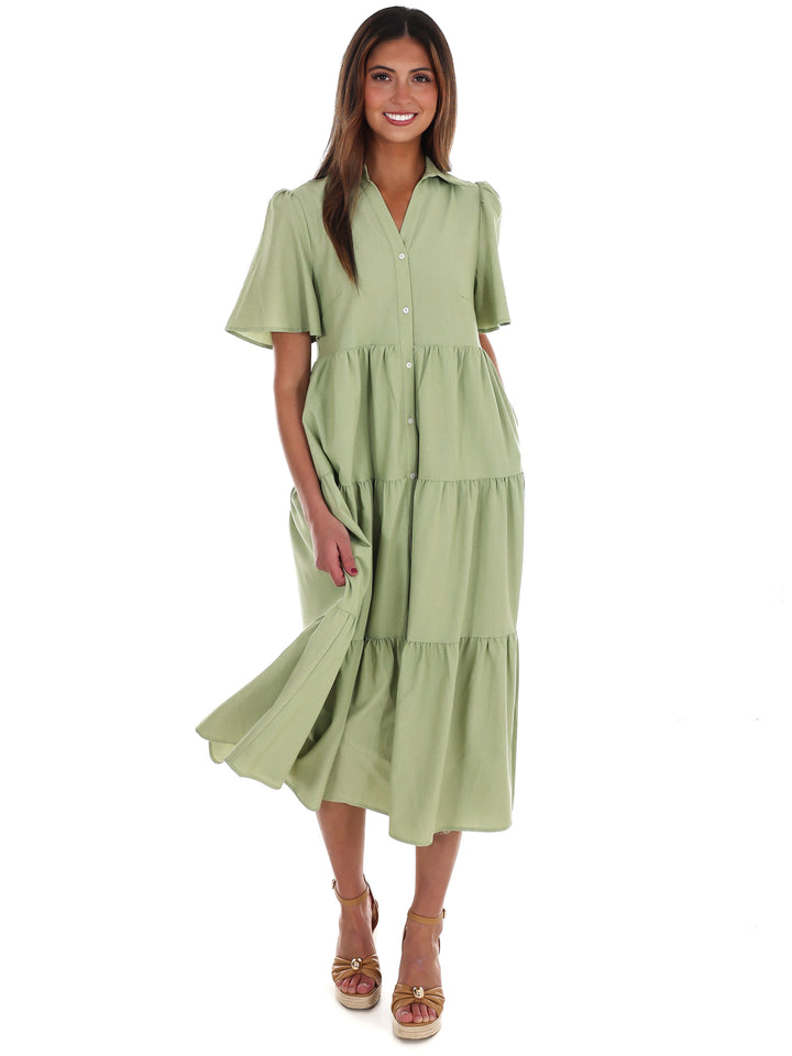 Follow Your Arrow Button Down Midi Dress