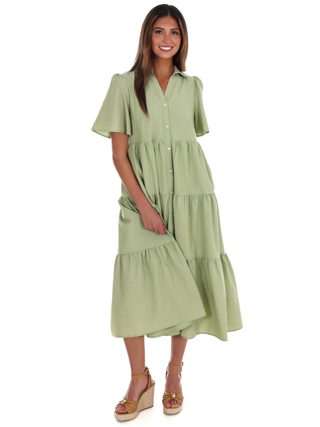 Follow Your Arrow Button Down Midi Dress