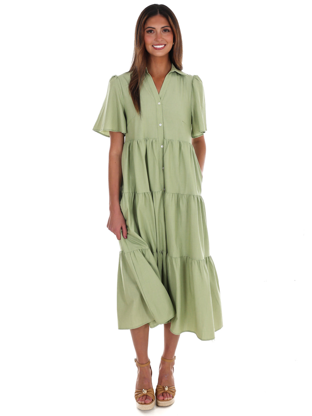 Follow Your Arrow Button Down Midi Dress