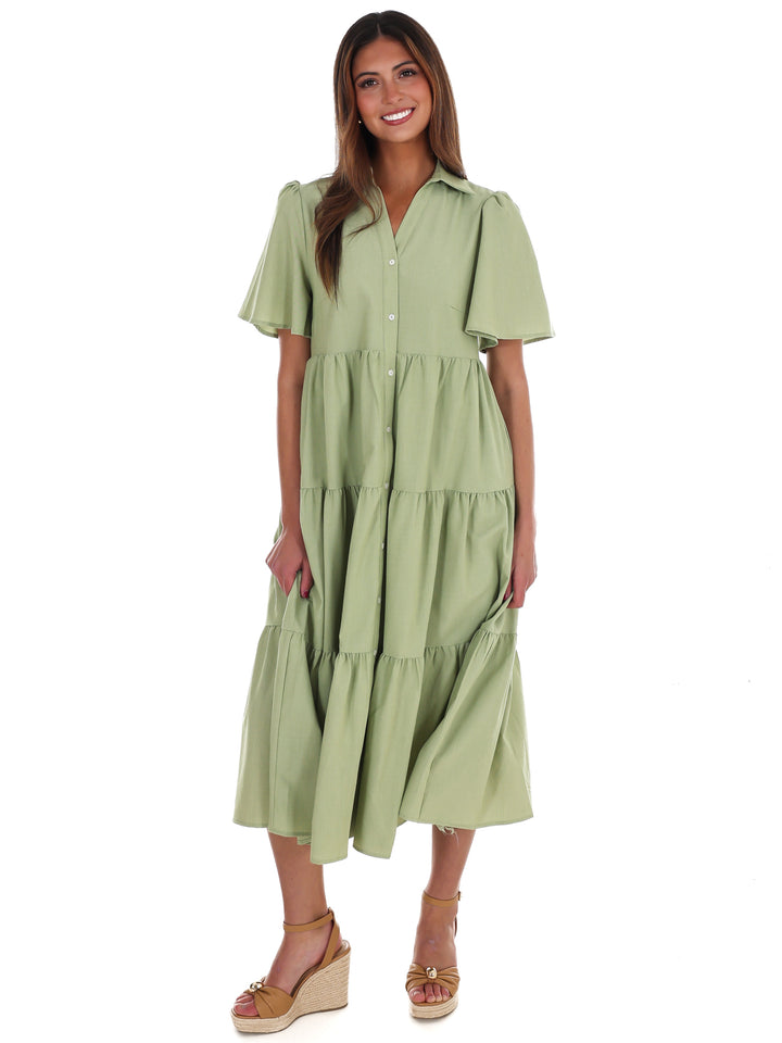 Follow Your Arrow Button Down Midi Dress