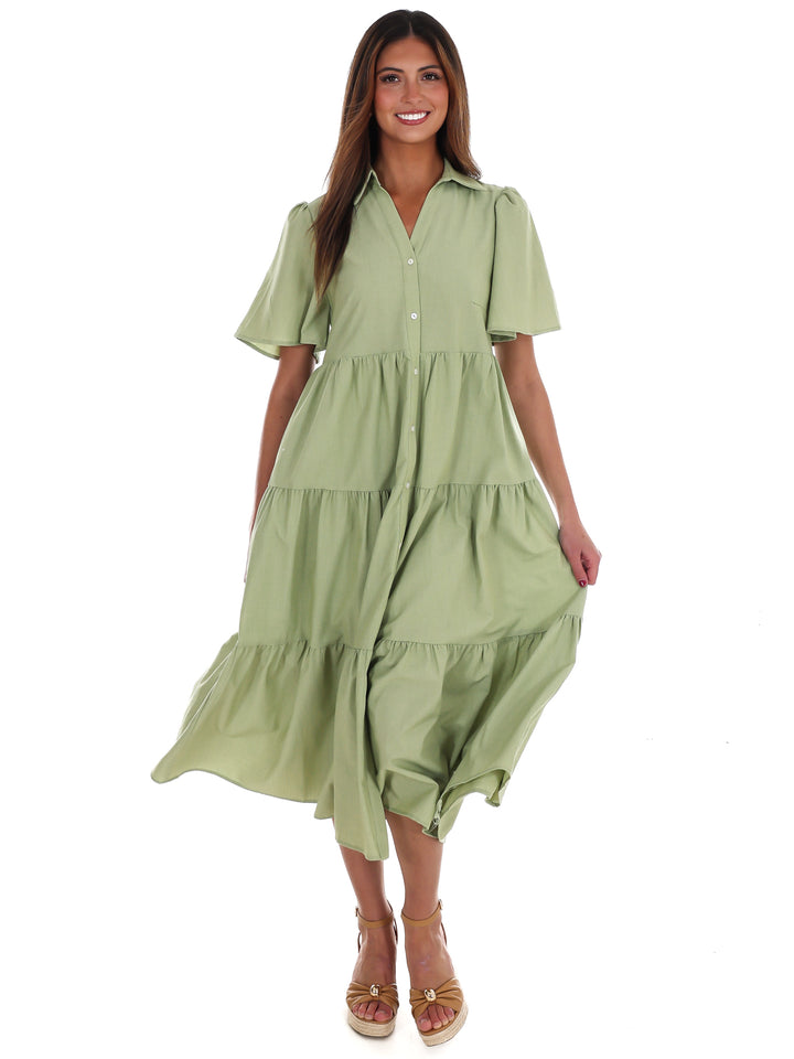 Follow Your Arrow Button Down Midi Dress