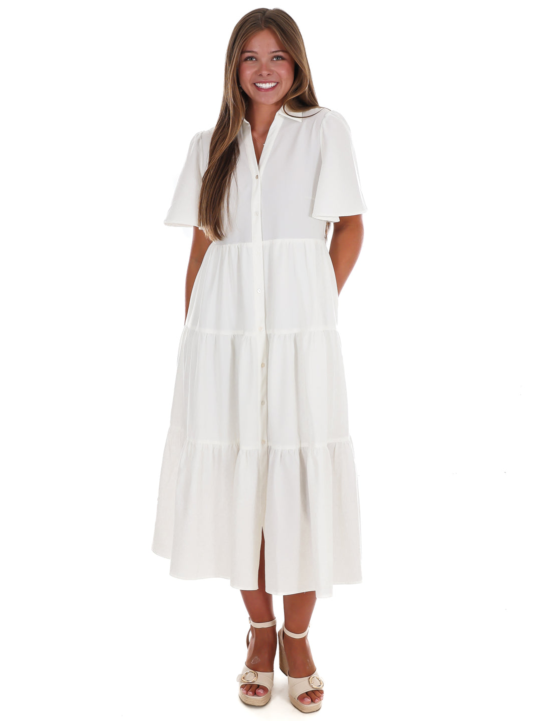 Follow Your Arrow Button Down Midi Dress