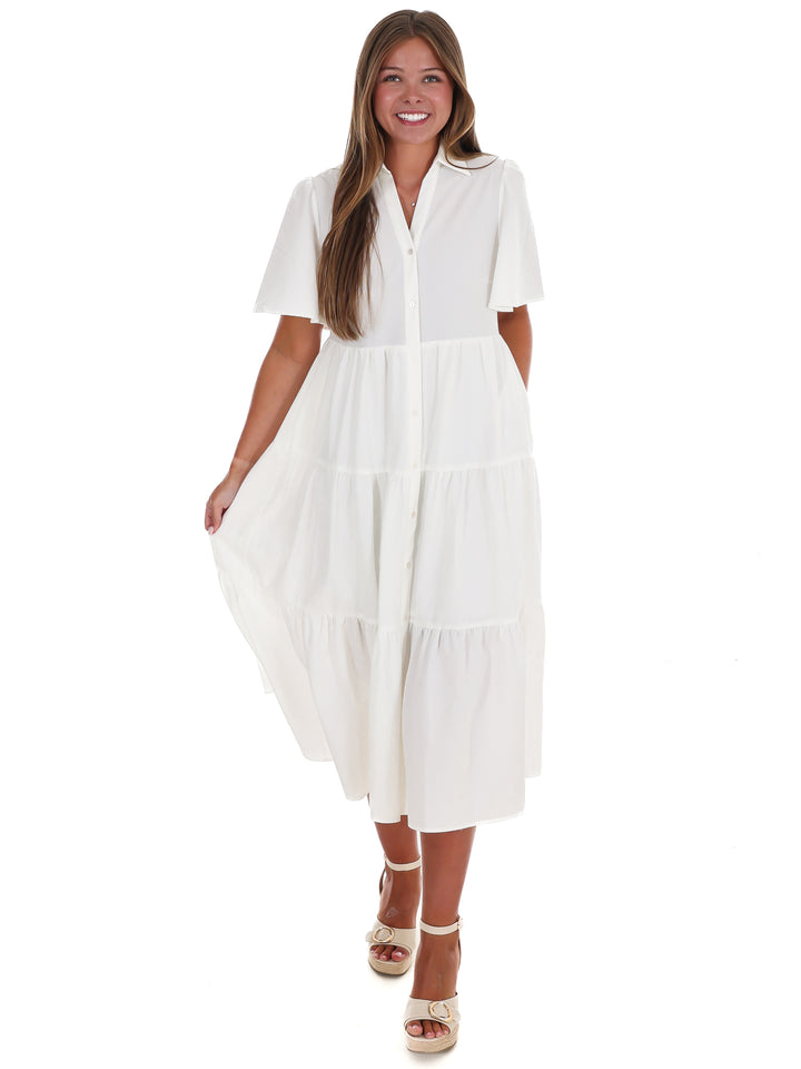 Follow Your Arrow Button Down Midi Dress
