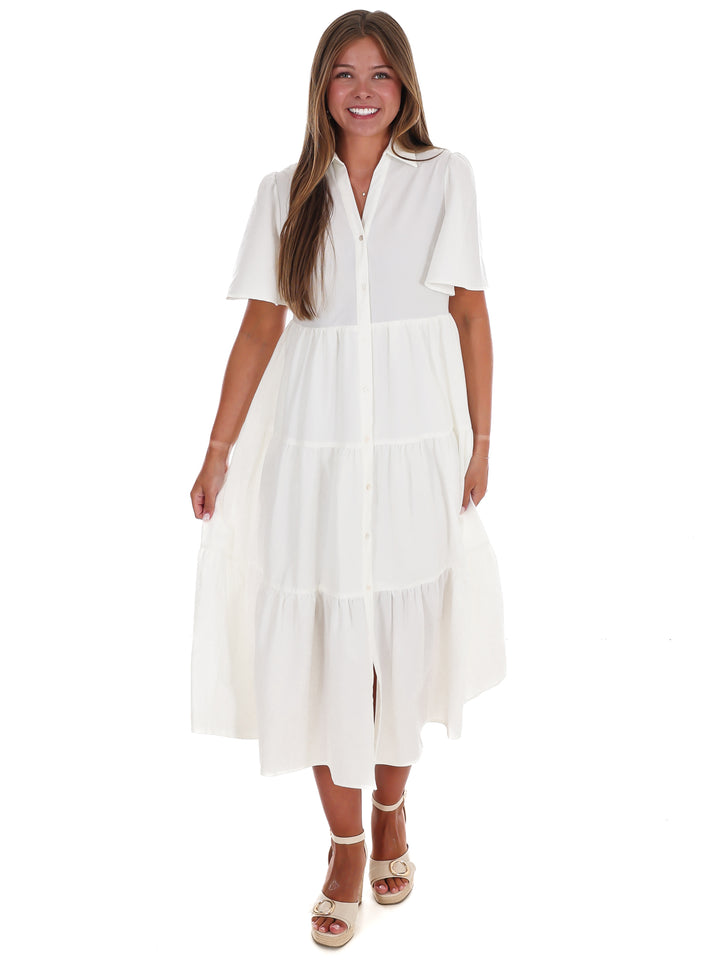 Follow Your Arrow Button Down Midi Dress