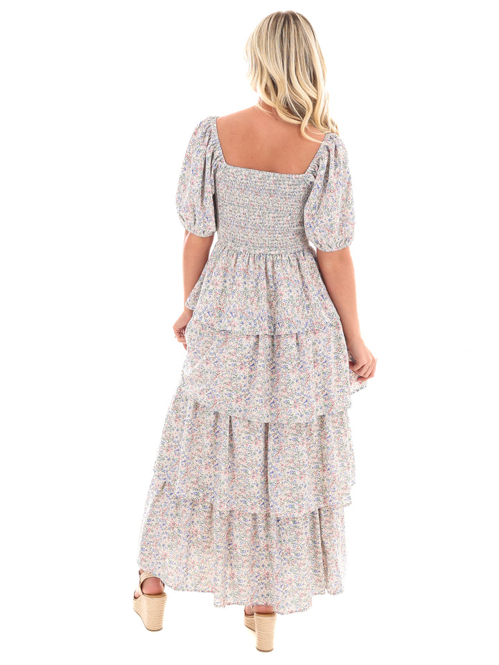 Sunday Funday Floral Ruffle Maxi Dress