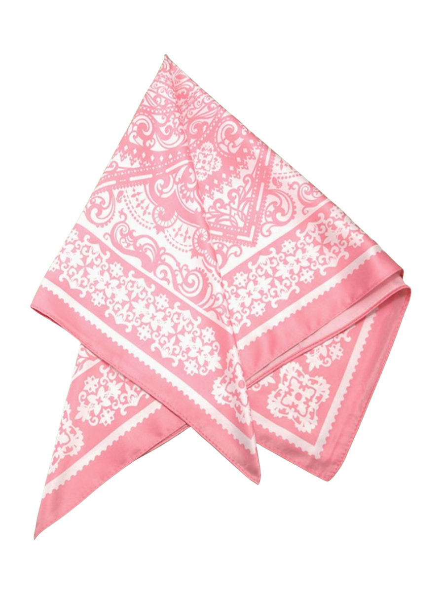 Paisley Pink Silky Feel Bandana Scarf