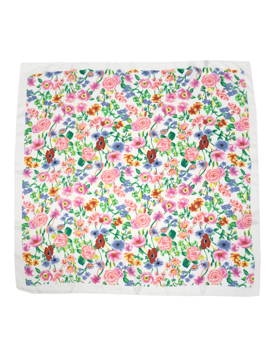 Large Floral Print Bandana Scarf