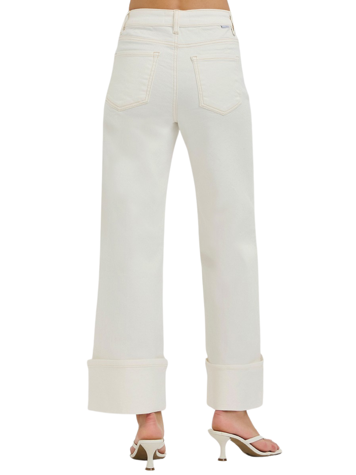 Lonely No More Tummy Control Crop Wide Leg Jeans