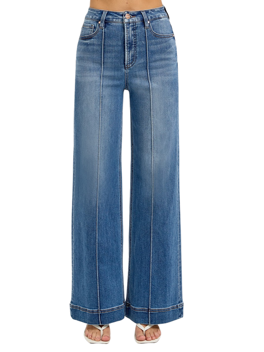 Perfect Fit Tummy Control High Rise Wide Leg Jeans