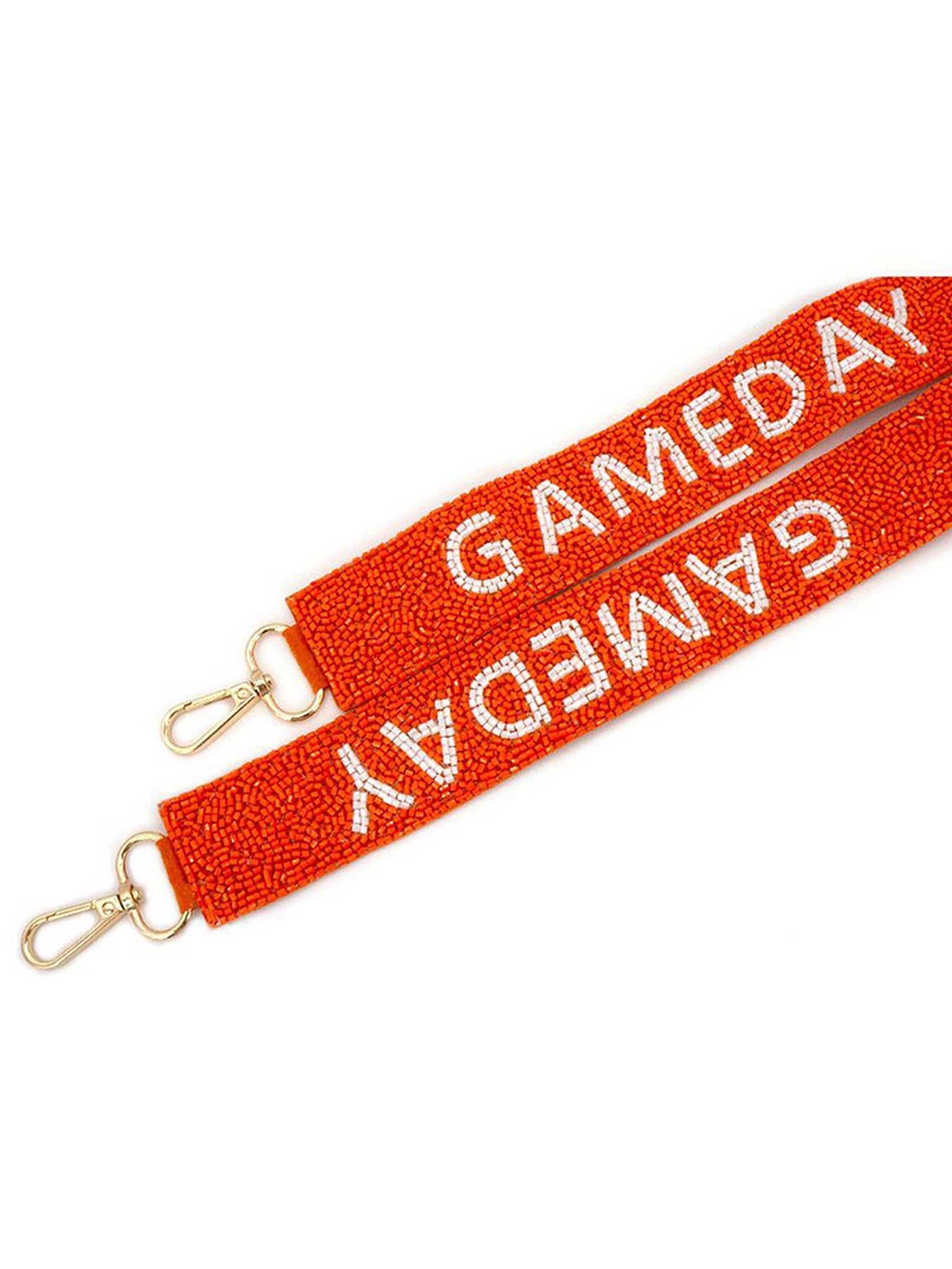 Orange and White Beaded Gameday Strap