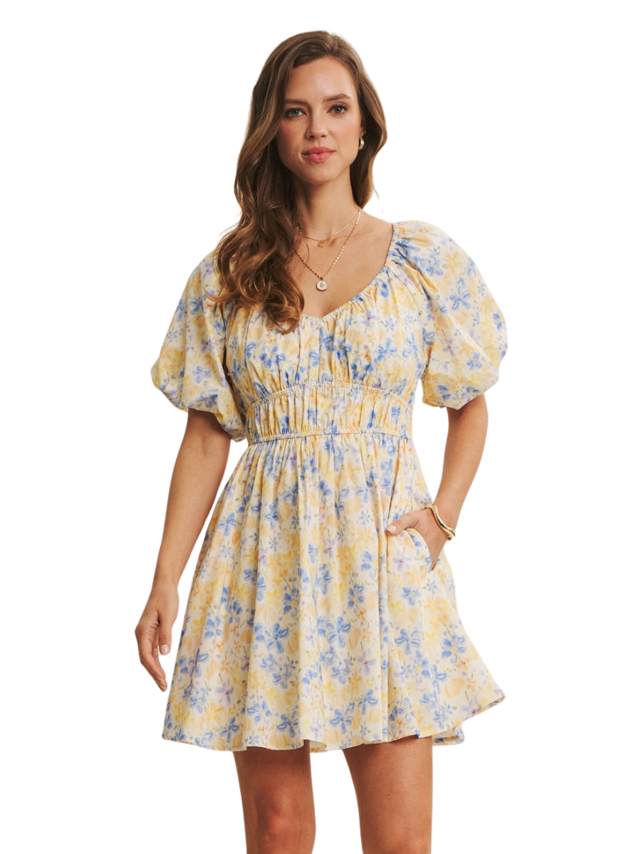 Spring Air Watercolor Mini Dress