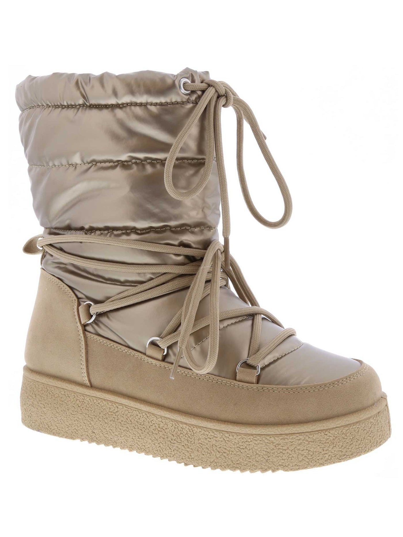 Nylon Lace Up Winter Boots