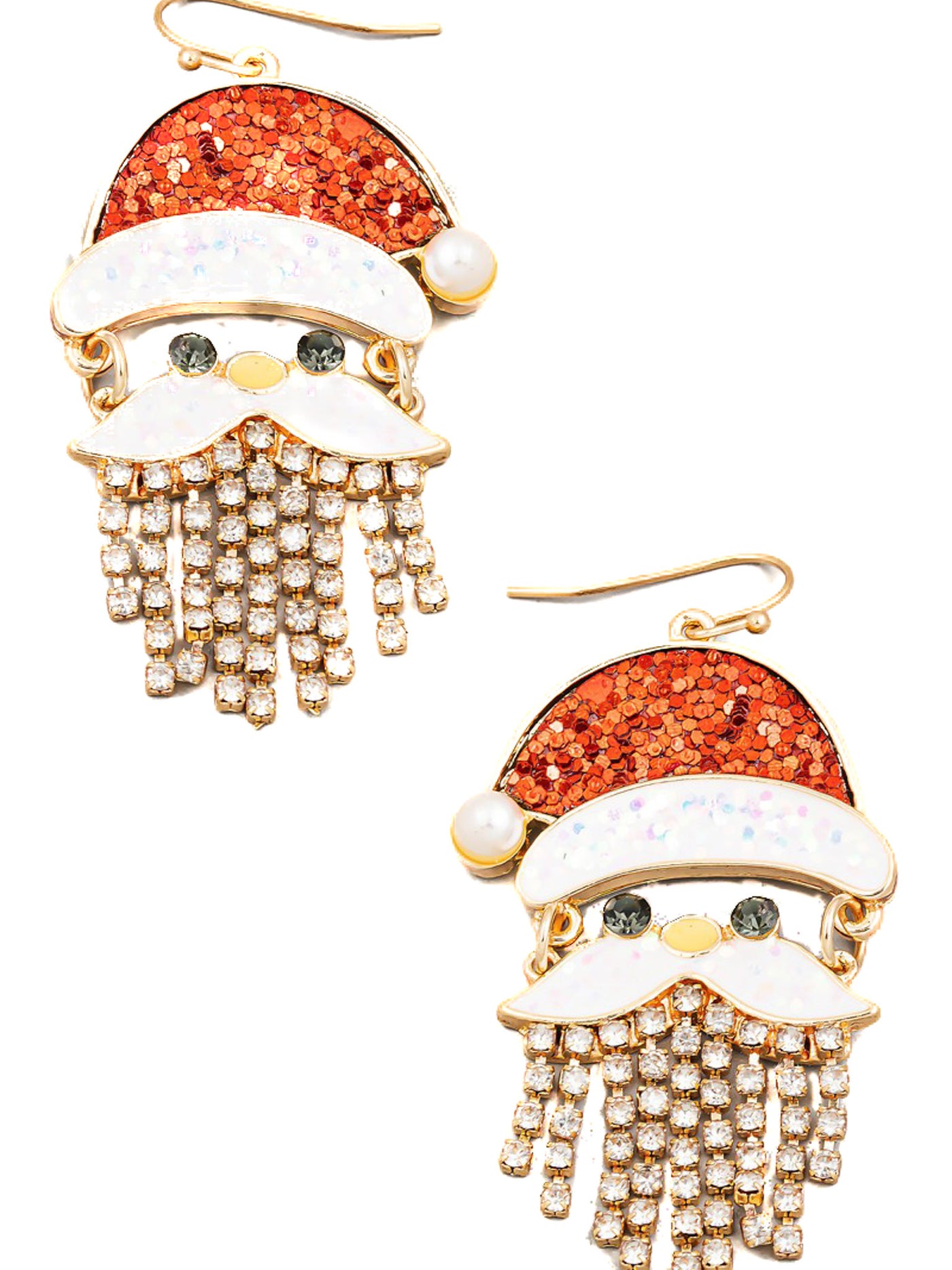 Glitter Santa Christmas Earring