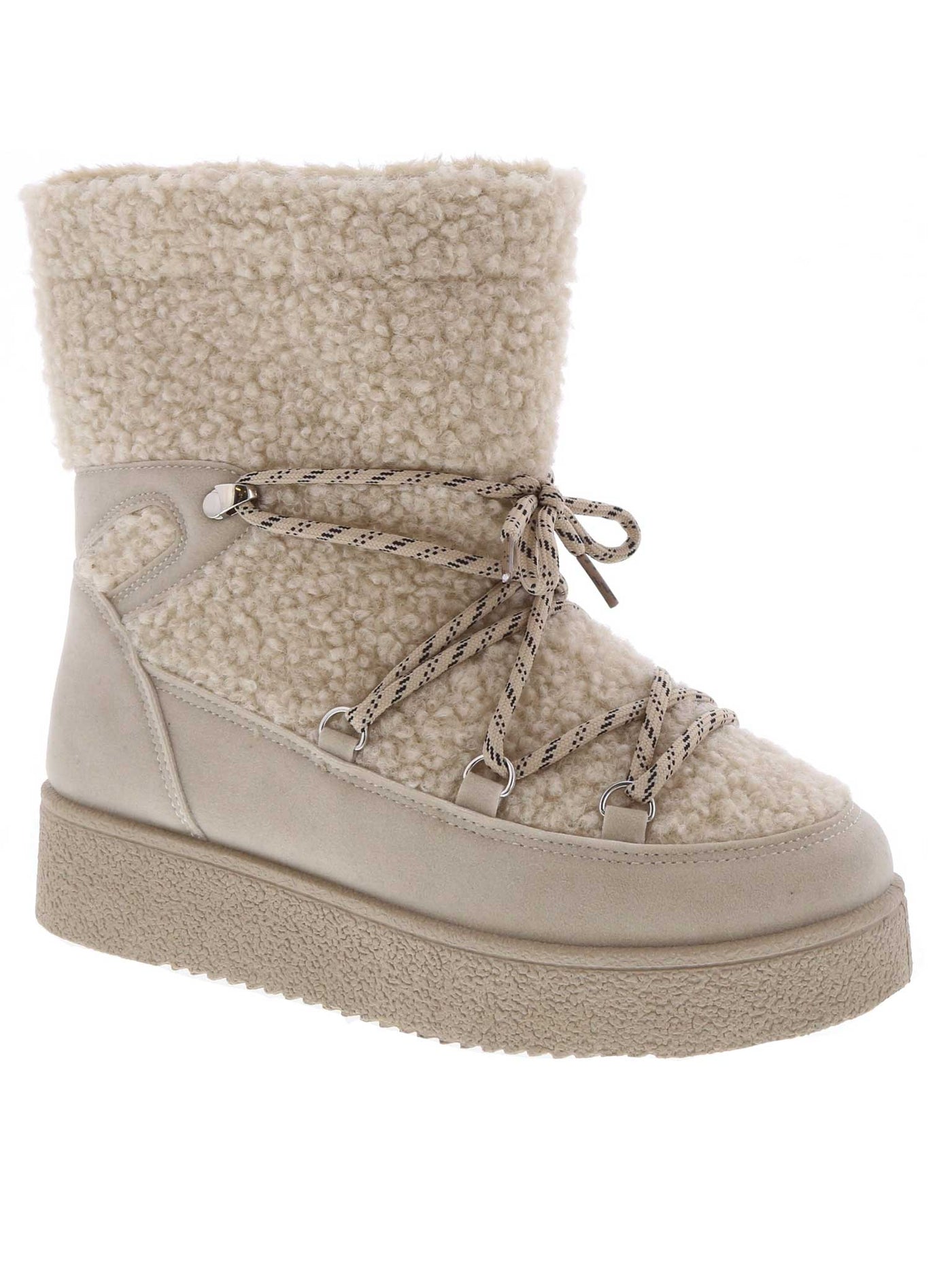 Fleece Lace Up Winter Boots