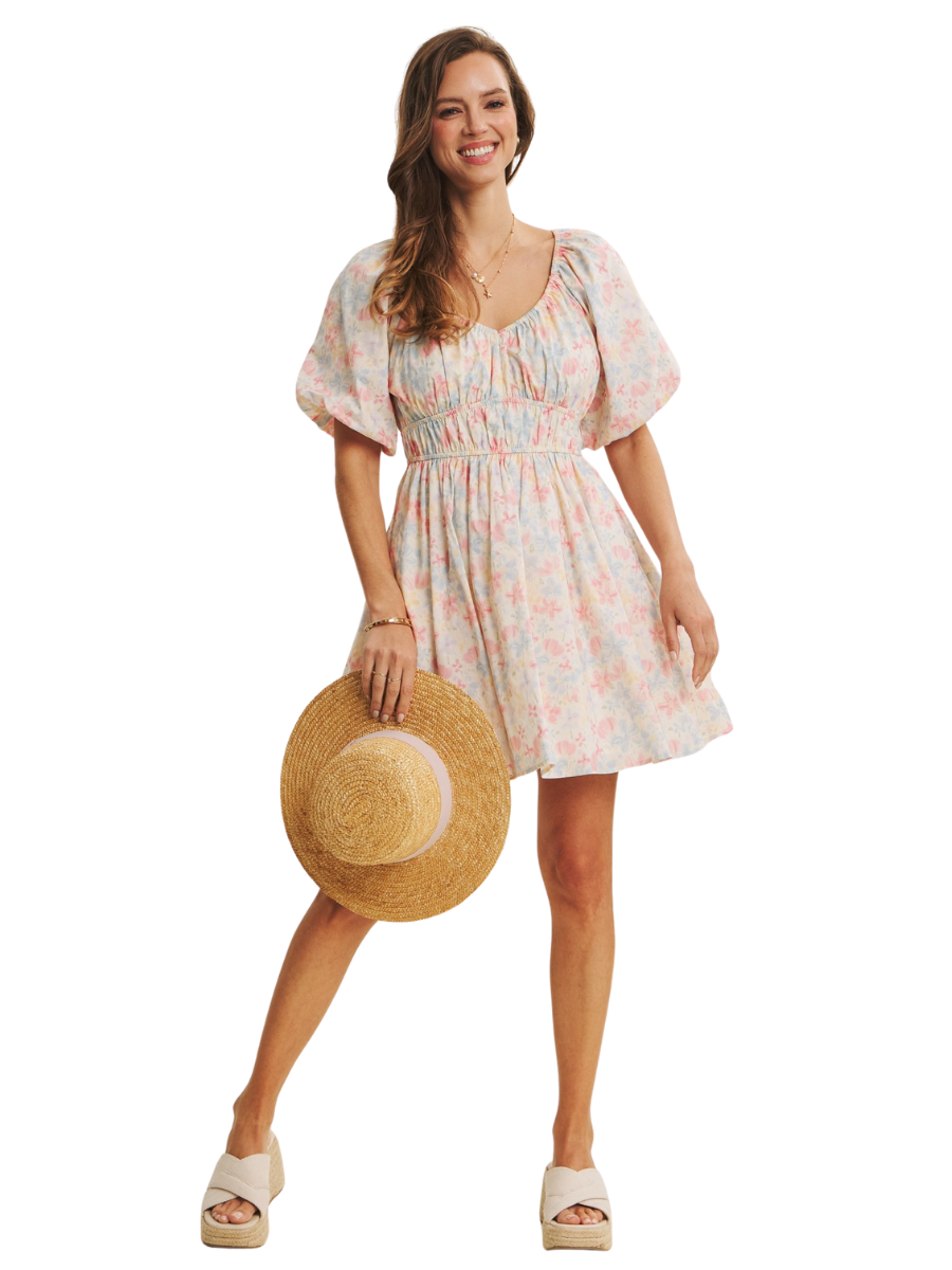 Spring Air Watercolor Mini Dress