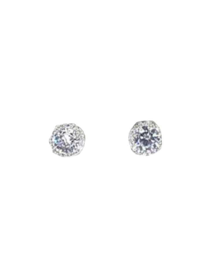 Round CZ Pave Earrings