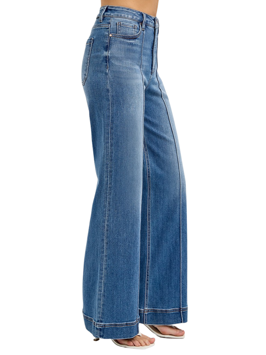 Perfect Fit Tummy Control High Rise Wide Leg Jeans