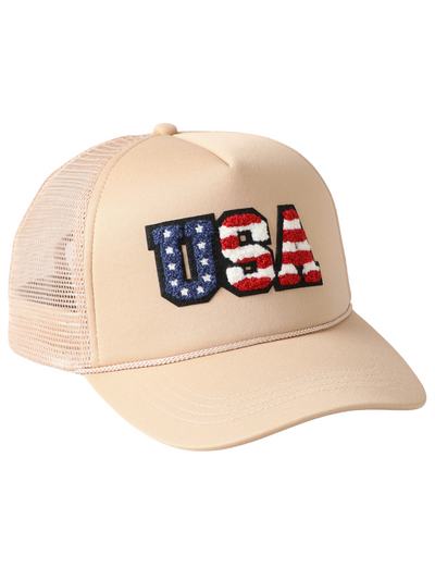 USA Chenille Patch Trucker Hat