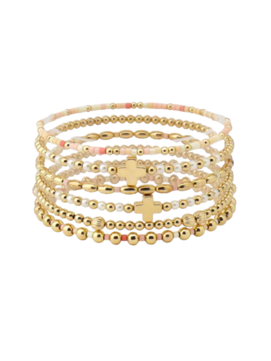 Heavenly Layers Beaded Stack Bracelet