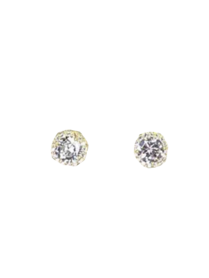 Round CZ Pave Earrings