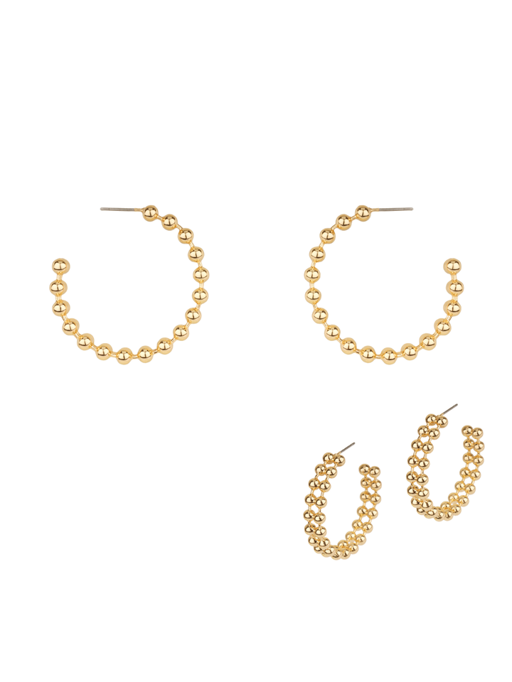 Metal Ballchain Hoop Earrings