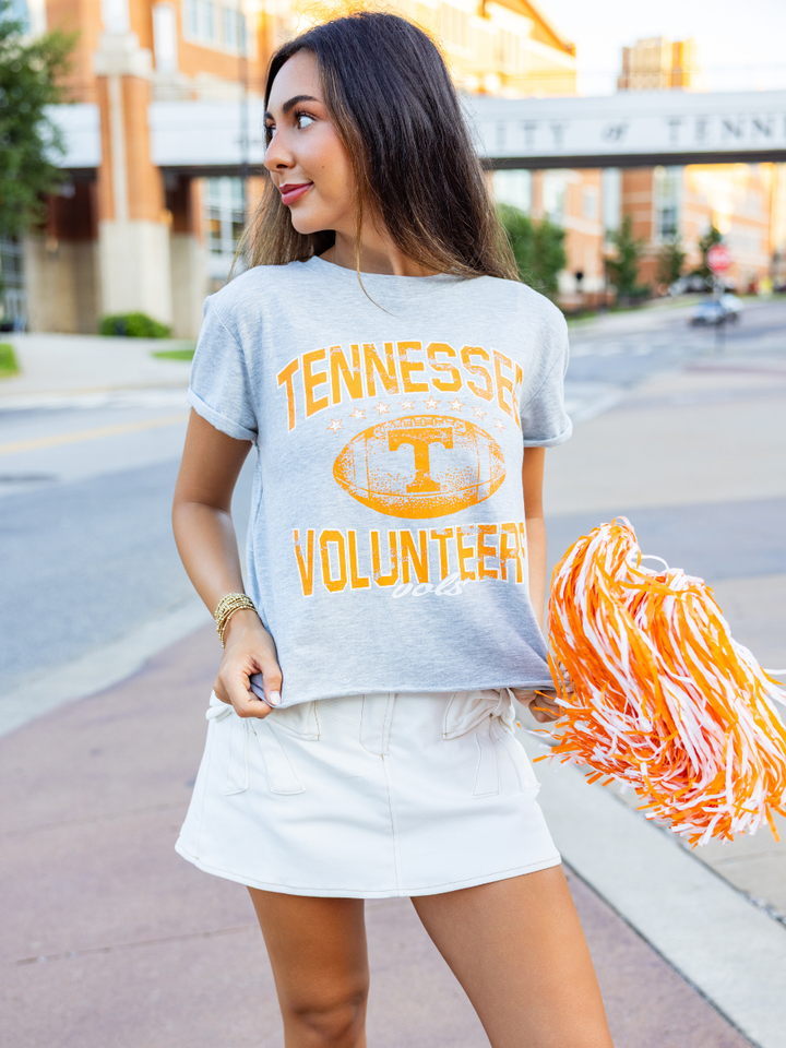 Tennessee Volunteers Rolled Sleeve Waist Length Top