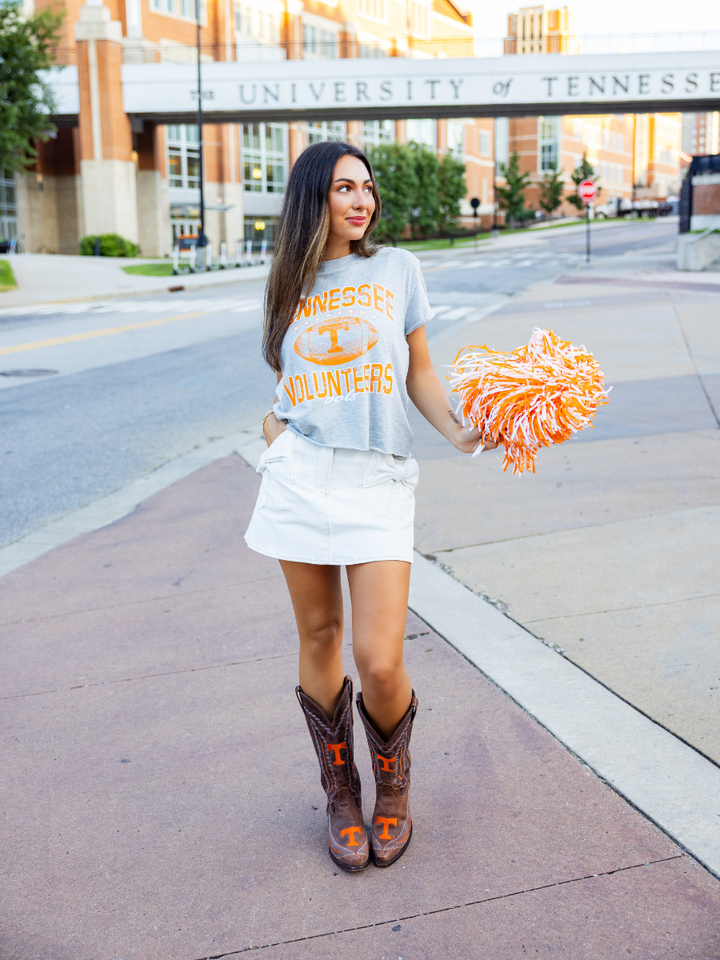 Tennessee Volunteers Rolled Sleeve Waist Length Top