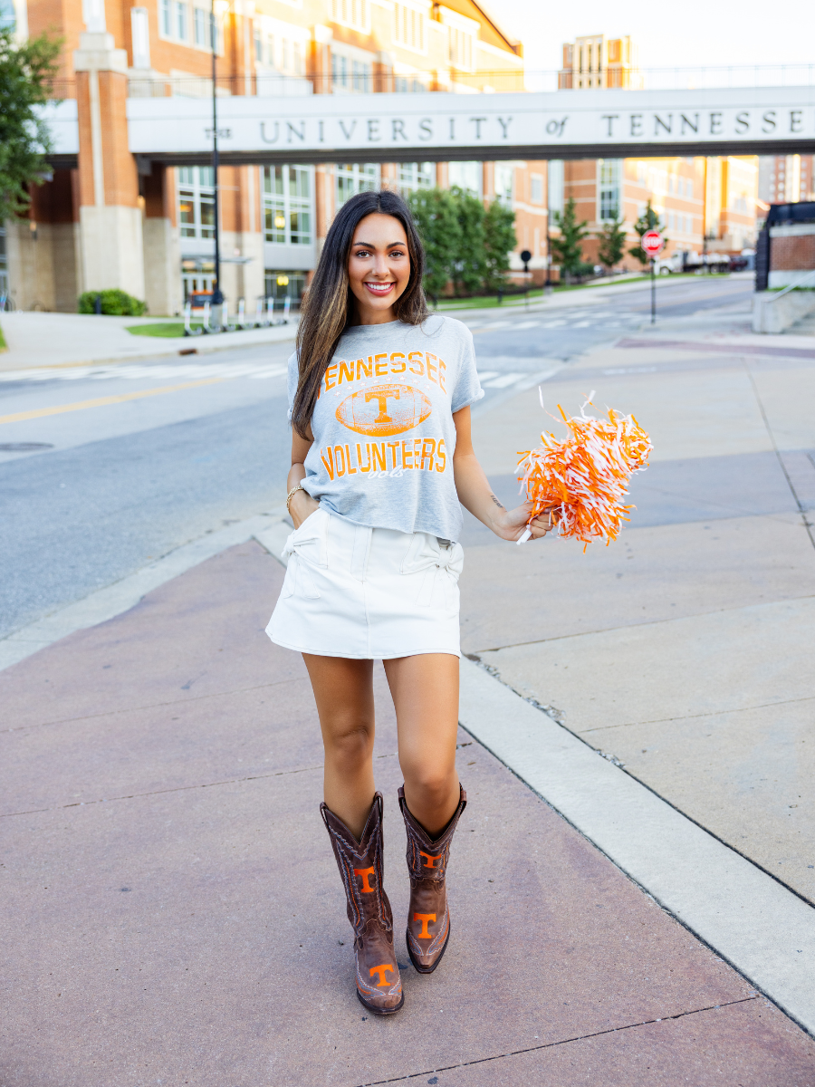 Tennessee Volunteers Rolled Sleeve Waist Length Top