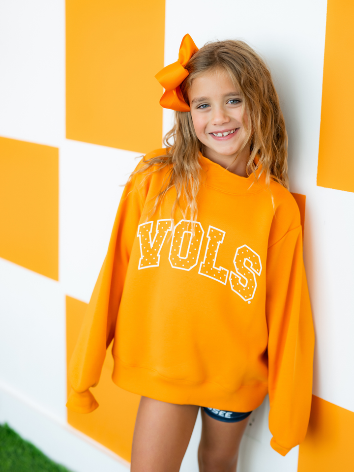 Youth Tennessee Vols Polka Dot Puff Ink Mock Neck Sweatshirt