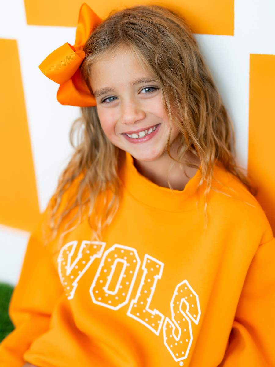 Youth Tennessee Vols Polka Dot Puff Ink Mock Neck Sweatshirt