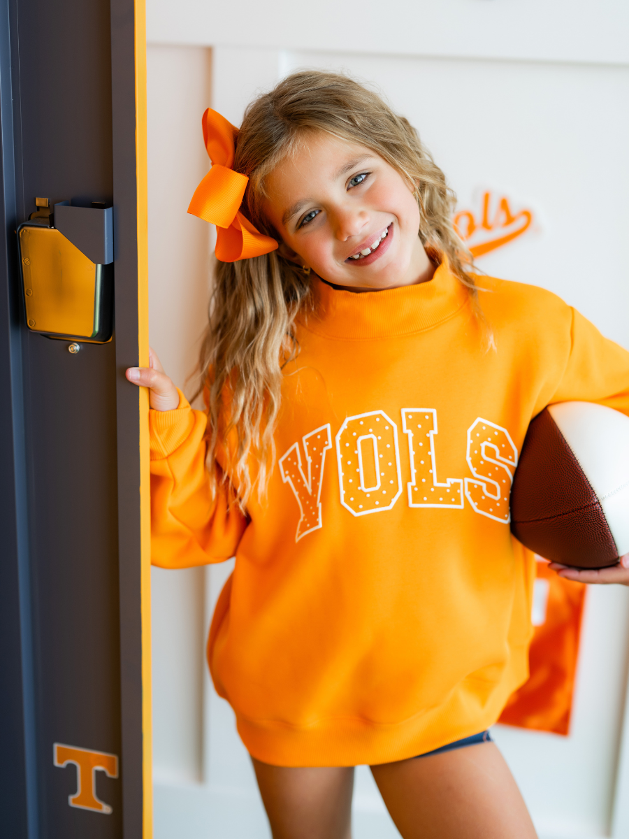 Youth Tennessee Vols Polka Dot Puff Ink Mock Neck Sweatshirt