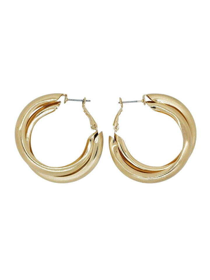 Matte Thick Medium Hoop Earrings