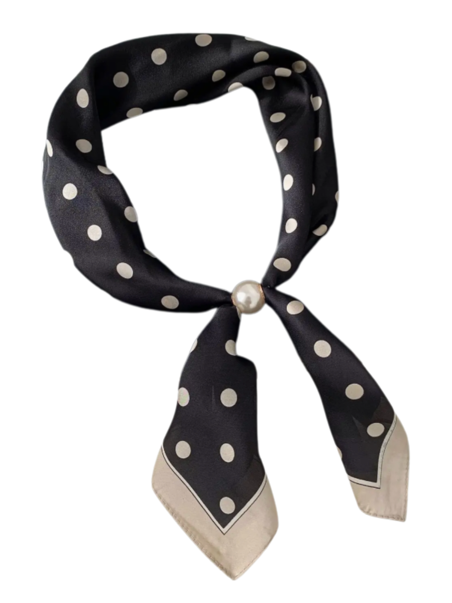 Printed Pearl Magnetic Clasp Scarf