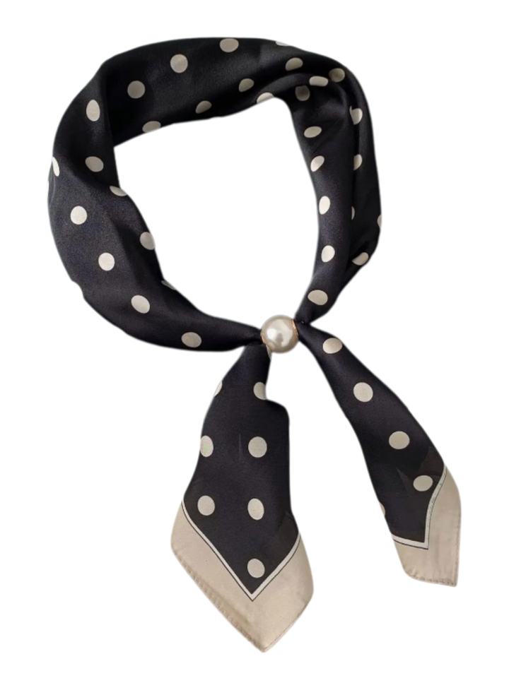 Printed Pearl Magnetic Clasp Scarf