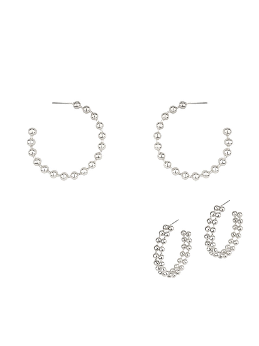 Metal Ballchain Hoop Earrings