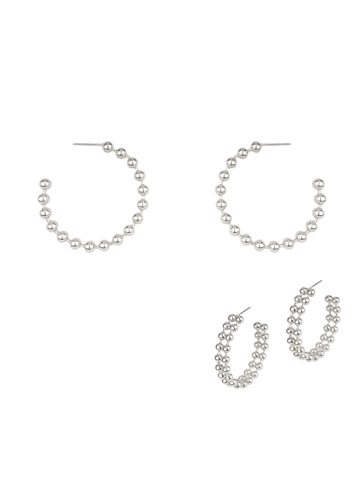 Metal Ballchain Hoop Earrings