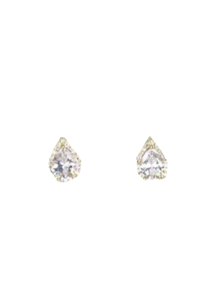 Tear Drop CZ Pave Earrings