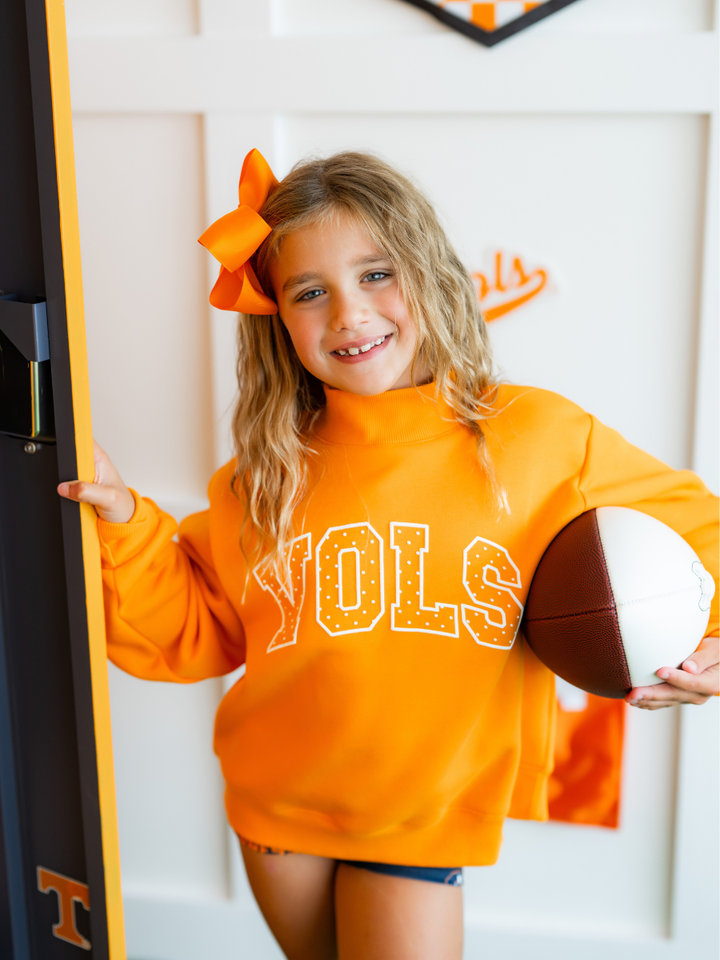 Youth Tennessee Vols Polka Dot Puff Ink Mock Neck Sweatshirt