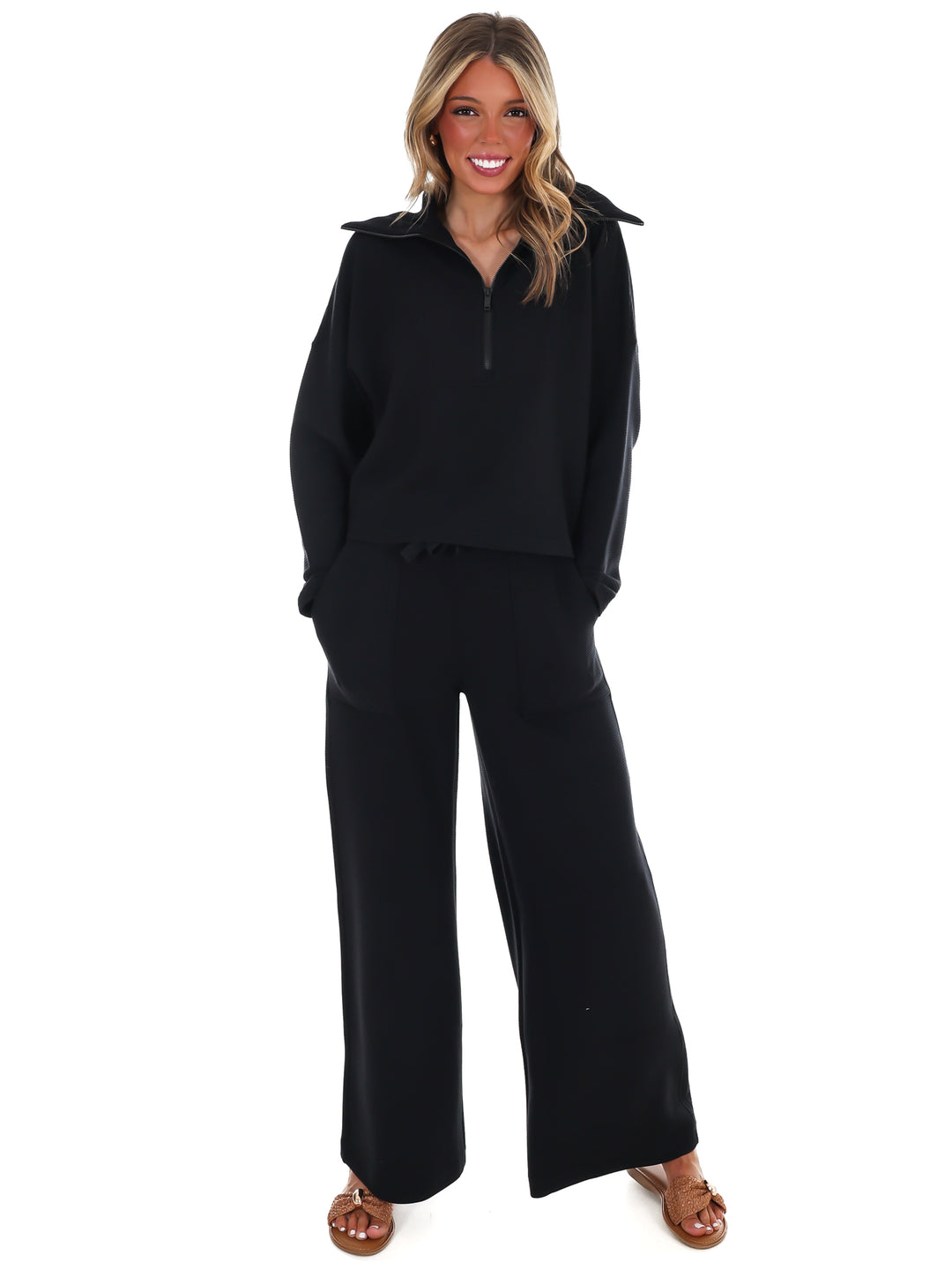 Spanx AirEssentials French Rib Half Zip Pullover