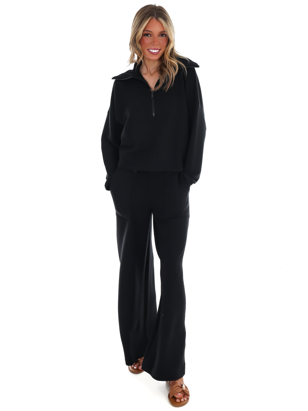 Spanx AirEssentials French Rib Half Zip Pullover