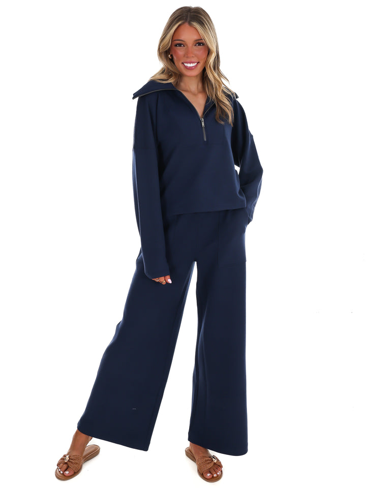 Spanx AirEssentials French Rib Half Zip Pullover