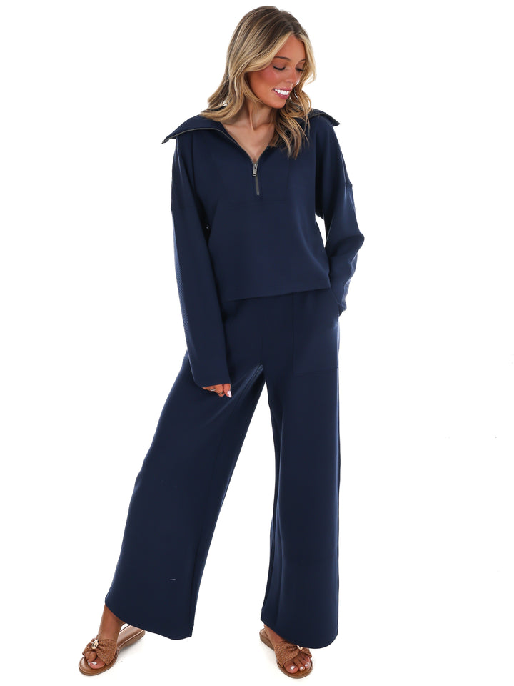 Spanx AirEssentials French Rib Half Zip Pullover
