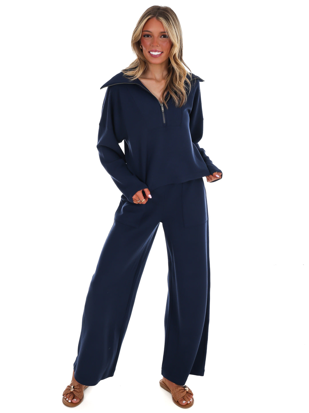 Spanx AirEssentials French Rib Half Zip Pullover