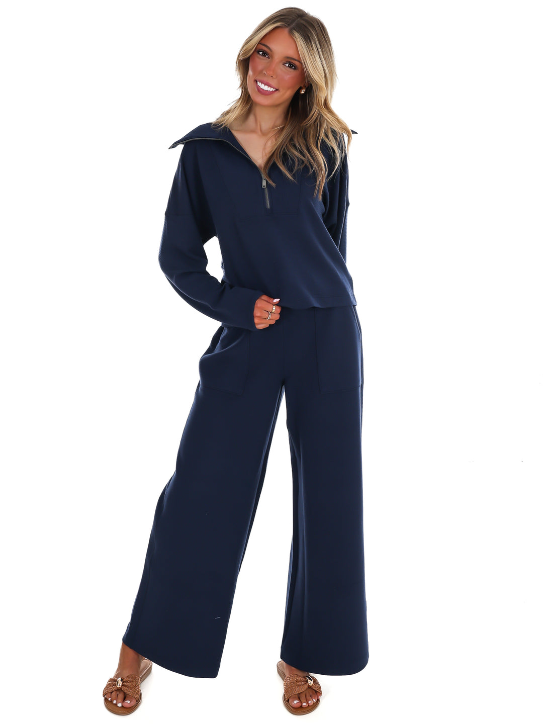 Spanx AirEssentials French Rib Half Zip Pullover